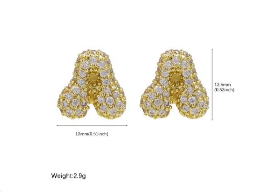 *Bold Initial Bubble Studs*- LETTERS L AND K