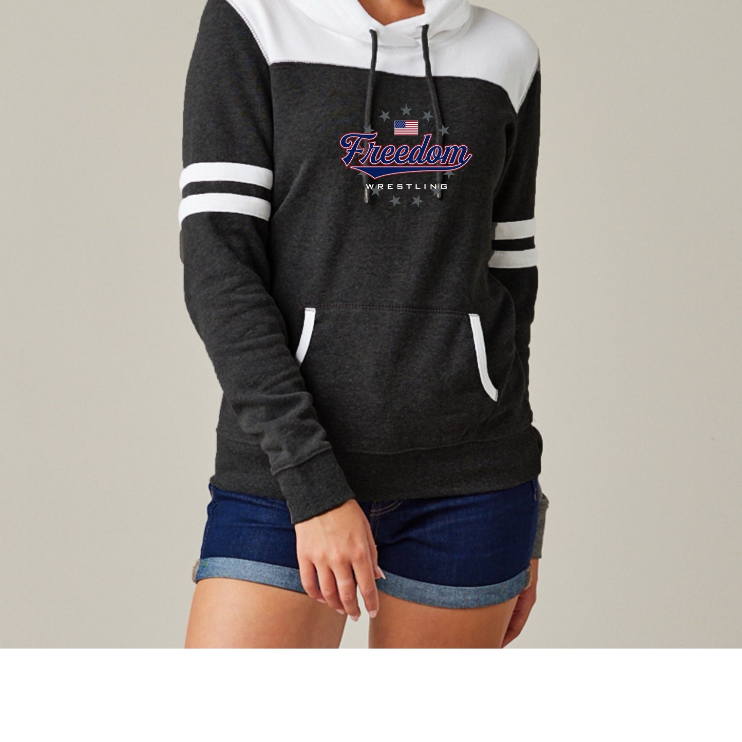Freedom Wrestling Ladies Varsity Fleece Pullover Hoodie