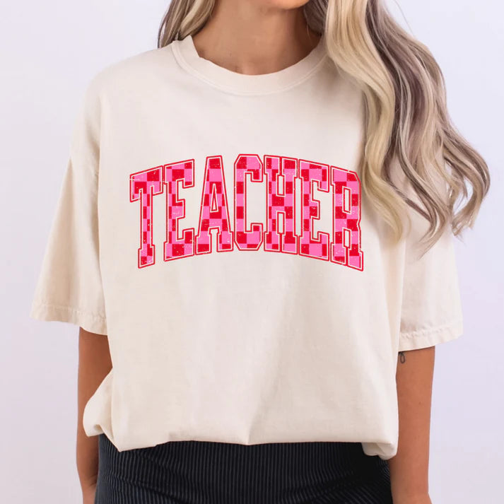 Teacher - Pink Checkered