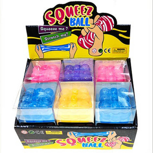 Embossed Cube Shaped Maltose Squishy Toy: ASSORTED COLOR / ONE SIZE(12)