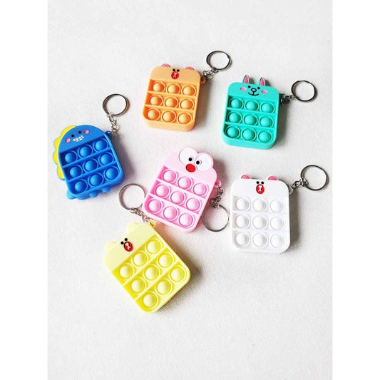 Tic Tac Toe Cat Push Pop Key Chain: ASSORTED COLOR / ONE SIZE(12)