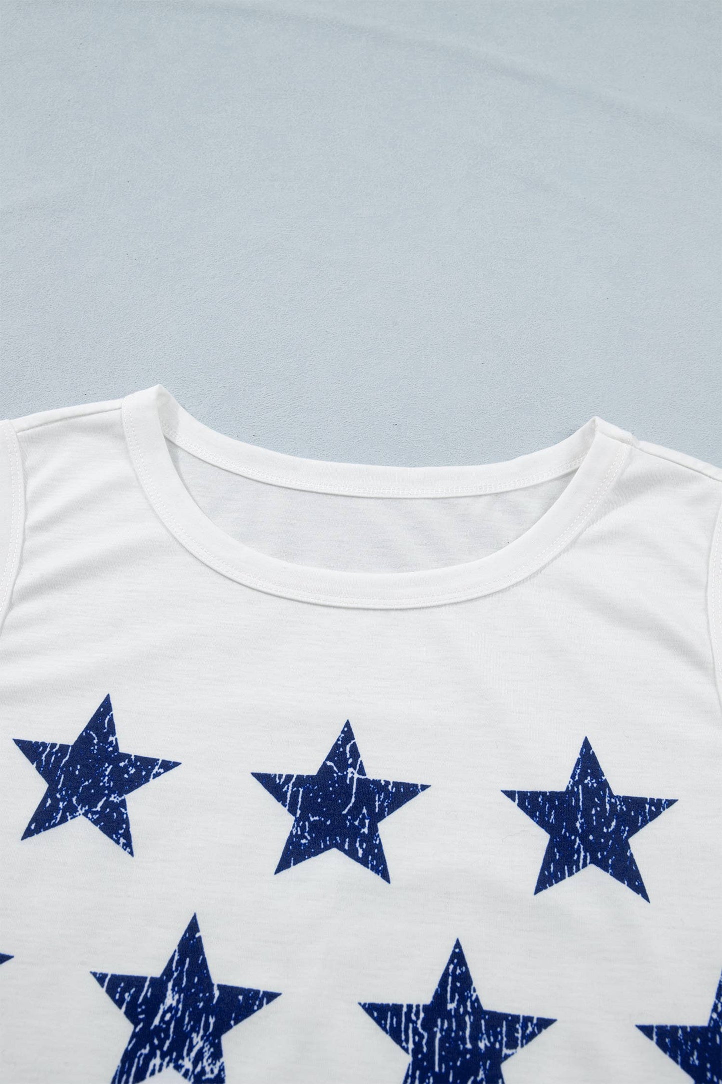 66 Vintage Stars and Stripes Printed Casual Tank Top (S-XL): White / Missy / L