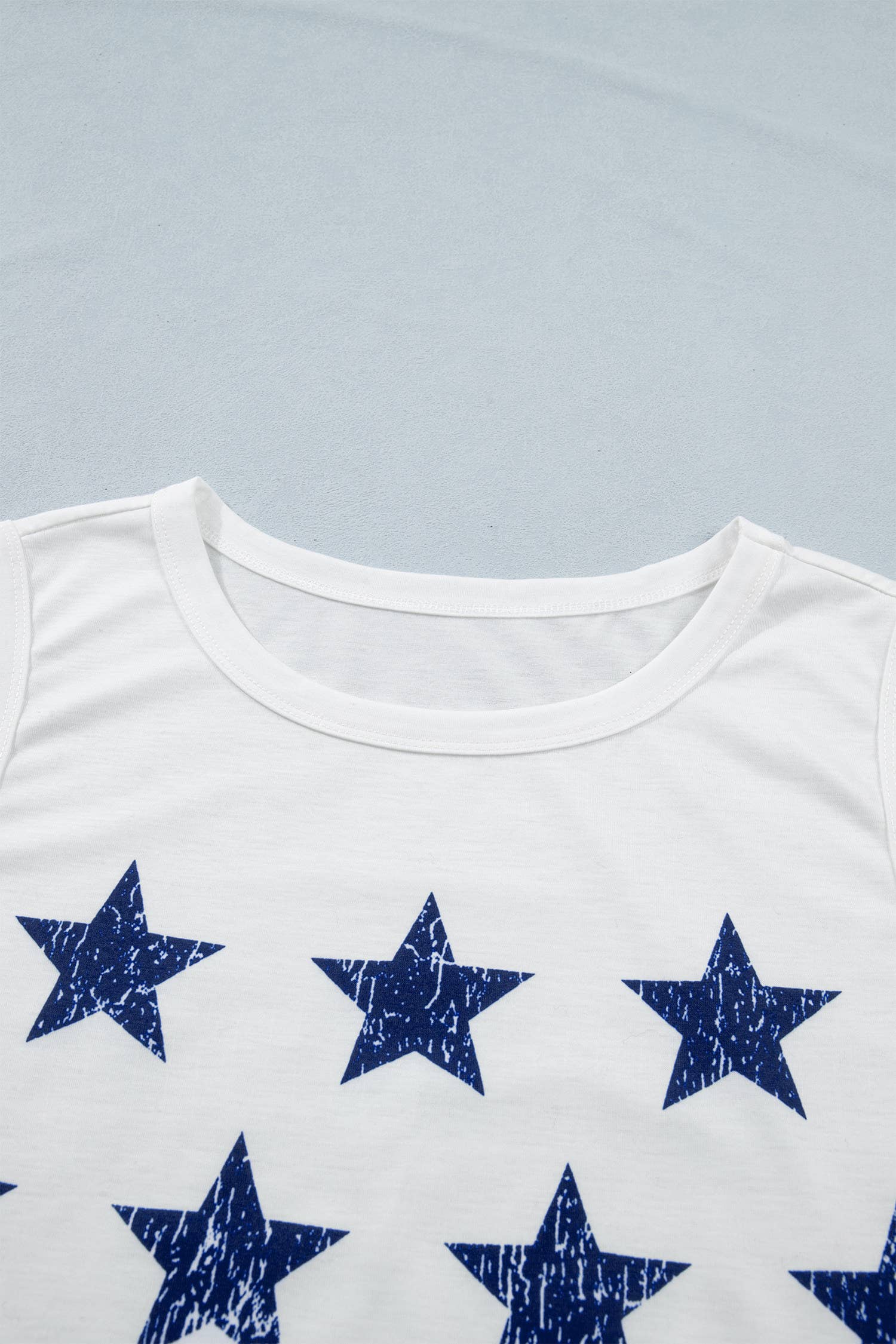 66 Vintage Stars and Stripes Printed Casual Tank Top (S-XL): White / Missy / XL