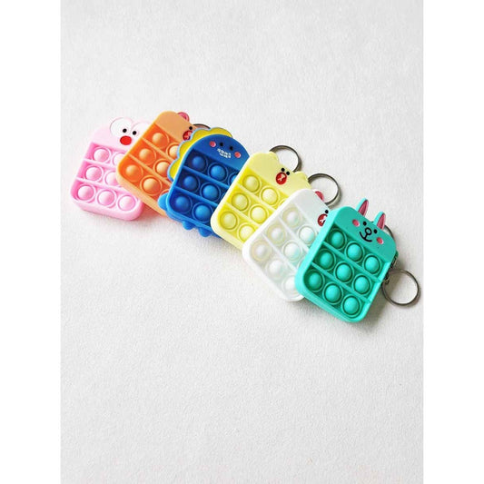 Tic Tac Toe Cat Push Pop Key Chain: ASSORTED COLOR / ONE SIZE(12)