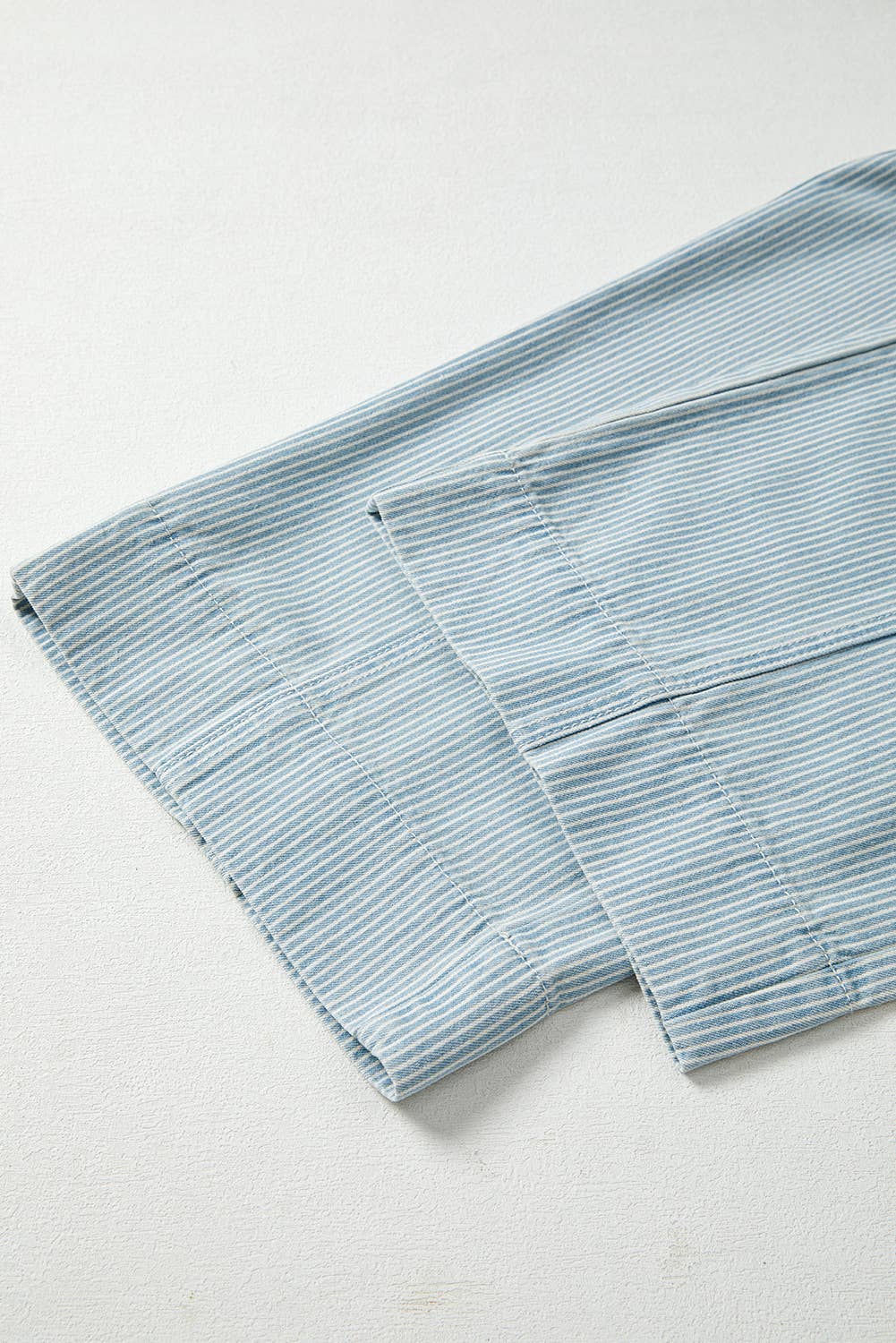 66 Spring 2026 Stripe Mid Rise Drawstring Waist Denim Jeans: Blue / Missy / 4